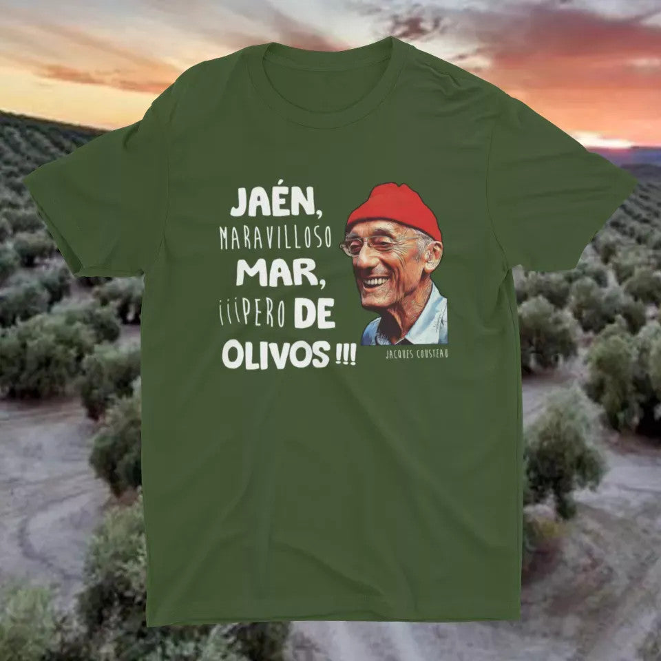 Camiseta Mar de Olivos. Jaques Cousteau.